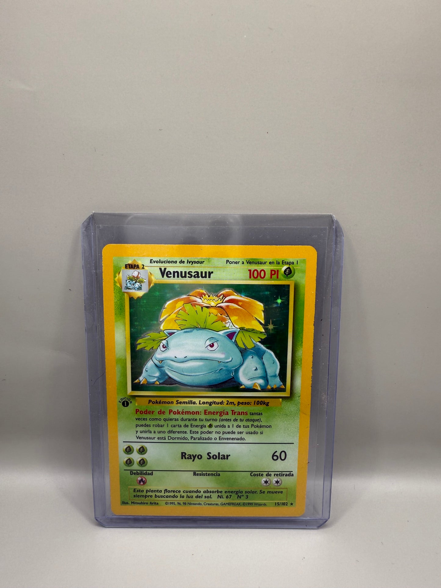 Carta Pokémon-Venusaur-Base Set 1st Edition-1999-Español