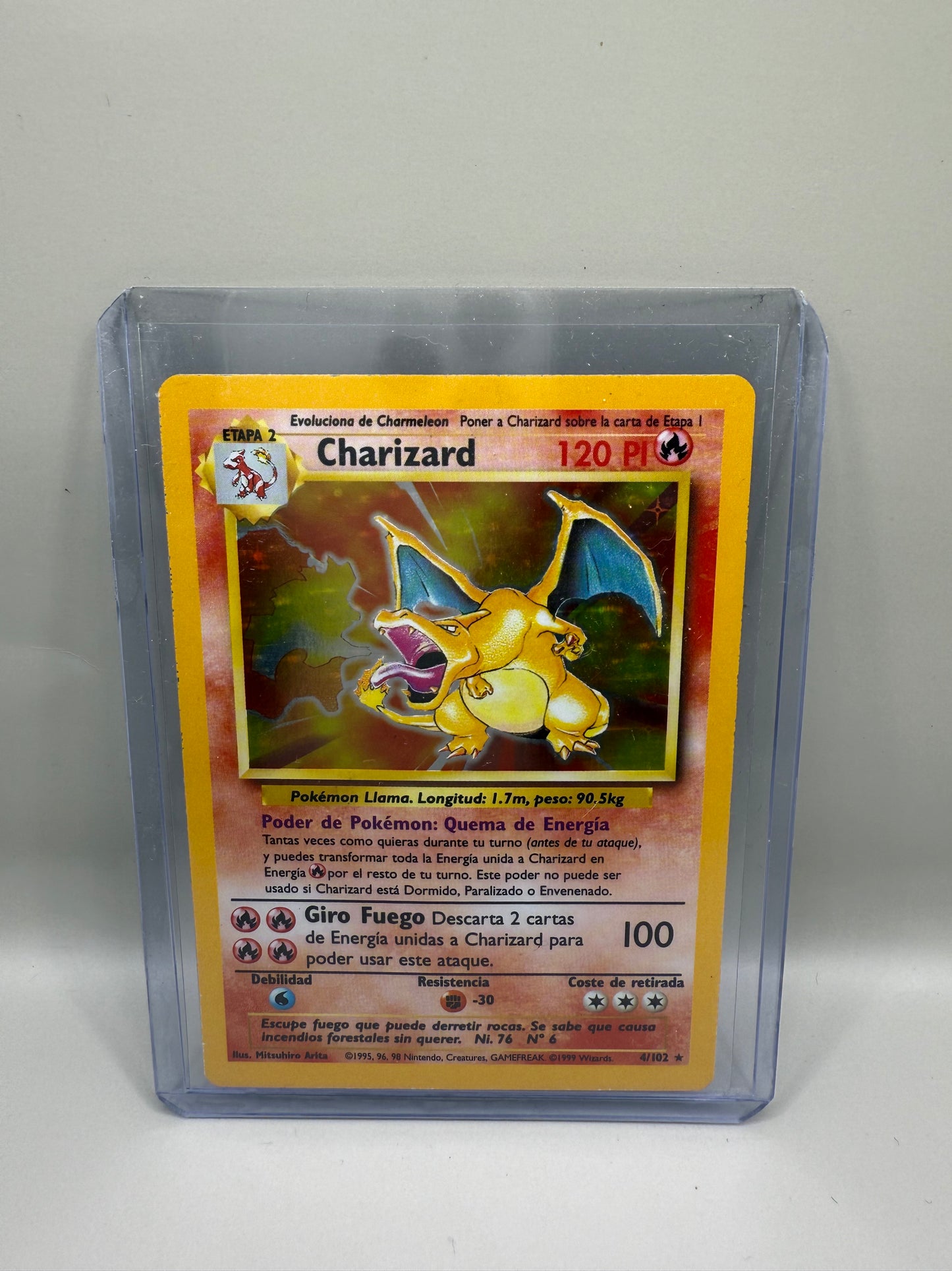 Carta Pokémon Charizard-Base Set 1st Edition-1999-Español